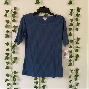 Lularoe ribbed blue top